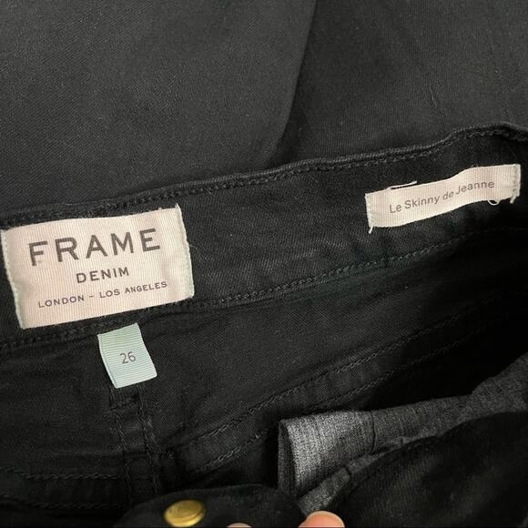 FRAME Skinny Jeans Womens Size 26 Green Distressed Destroyed Grunge Rocker Punk - Picture 9 of 11